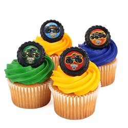 Monster Jam Officially Licensed 24 Cupcake Topper Rings