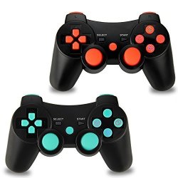2PCS Pack Wireless Double Vibration Controller For PS3 Bluetooth Sixaxis Gamepad Remote For Sony Playstation 3