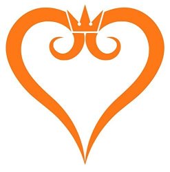 Kingdom Hearts Crown Sticker Decal Vinyl 3"X2" Orange
