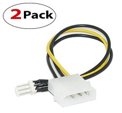 3-PIN Atx Fan To 4-PIN Molex Connector Cable Fan Power Adapter - 2 Pack