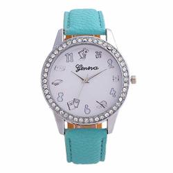 Woman Watch Fashion Simple Belt Watch Ladies Watch Quartz Diamond Watch Green