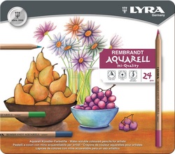 Rembrandt Aquarelle Pencils - 24 Colours In Metal Box