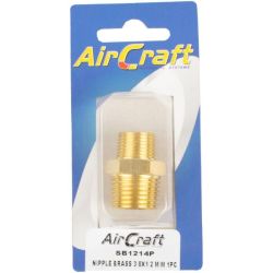 Aircraft - Nipple Brass 3 8 X 1 2 M m 1 Piece Pack