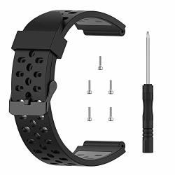 Tusita Band For Bushnell Neo Ion 1 Ion 2 Excel - Silicone Replacement Strap Bracelet Wristband - Golf Gps Smart Watch Accessories Black+grey