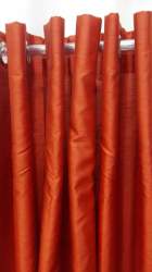 Faux Silk Rust 225CM X 225CM Eyelet Lined Curtain New Arrival