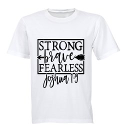 Strong - Brave - Fearless - Kids T-Shirt - 9-10 Years Black Long