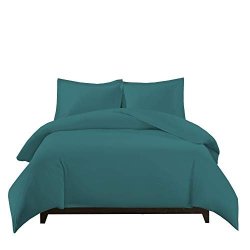 Royal Tradition 100 Percent Bamboo Viscose King california 3PC Duvet Cover Set Teal Super Soft Comforter Covers