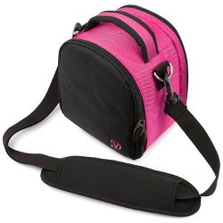 Magenta Pink Laurel Vg Camera Bag With Removable Shoulder Strap For Nikon Coolpix P520 L820 D7100 D600 D3200 D800 D800E P510 L810 Dslr Digital