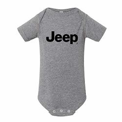 Jeep Baby Triblend Text Cotton Onepiece Romper For Newborn Grey 12 Months