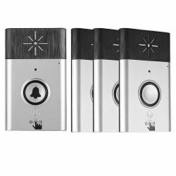 Tangxi Voice Intercom Doorbell Smart Wireless Doorbell Intercom System 300M Connection Access Control System 1 Outside Doorbell 3 Inner Doorbell Silver