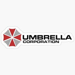 Deangelo Umbrella Corporation White Resident Evil Stickers 3 Pcs pack