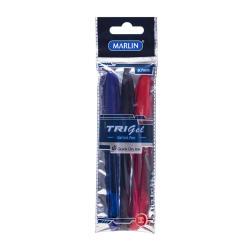 Marlin Tri-gel Ink Pens 3'S Assorted 0.7MM Pack Of 12
