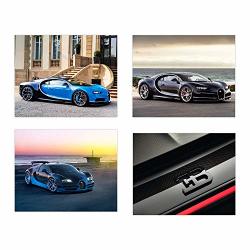Bugatti Insire Poster Wall Art Set Of Four 8X10 Sports Car Art Chiron Veyron Exotic Car Posters