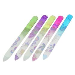 5PCS Colorful Glass Crystal Nail File Nail Art Care Tool Nail Sanding Buffing Tool Manicure Nail Pol
