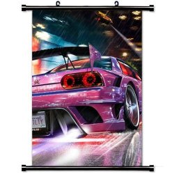 Wall Scroll Poster With Nfs Need For Speed Motorcycle Car Nissan Gtr Road Speed Sparks Nitro Home Decor Wall Posters Fabric Painting 23.6 X 35.4 Inch