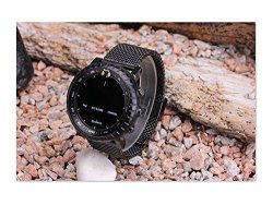 For Suunto Core All Black Milan Steel Braid Strap Watch Band+adapter+buckle Kit