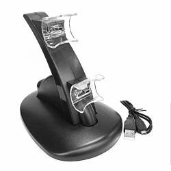 Black LED Light Quick Dual USB Charging Dock Stand Charger For Playstation 3 For PS3 Controller Console