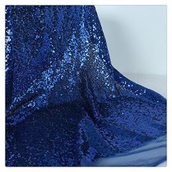 3MM Blue Sparkle Sequins Fabric For Sewing Costumes Knit Dot Strechy Sold By Half Of The Yard Tablecloth Linen Sequin Tablecloth Table Runner