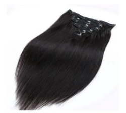 Clip Hair Extensions Human Hair 35CM Light Black Brown Undertone Single Drawn