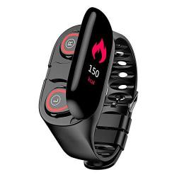 Lfjnet 2 In 1 Smart Watch With Bluetooth Earphones Smart Bracelet IP67 Waterproof Touch Screen Fitness Trackers Heart Rate Blood Pressure Monitor For