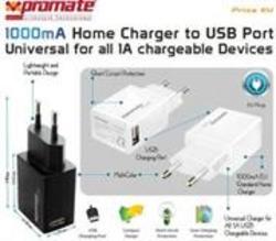 Promate Prize 1000 MA Home Charger to USB Port