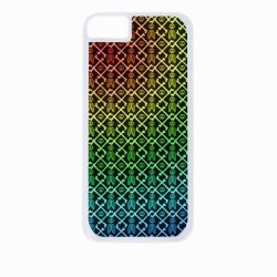 Plaid Skull And Bones Colorful Pattern - Iphone 5C Rubber Double Layer Protection White Case - Compatible With Iphone 5 5C