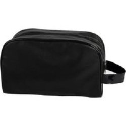 Travel Toiletry Bag Black Leatherette
