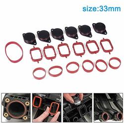 2018 1 Set 22 33MM Swirl Flap Blanks Bungs With Intake Manifold Gaskets For Bmw M47 E46 320D 330D 525D CSL88 33MM