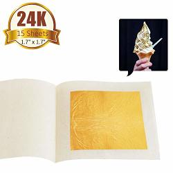 10pcs Edible 24K Gold Leaf Sheets for Cake Decorating Bakery Pastry Beauty  Routine Makeup Health Spa Art Craft Work 