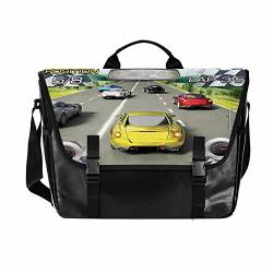 Messenger Bag Shoulder Briefcase Computer Laptop Bag Car Racing Speedy Inspired Illustration Need For Speed Road Competition Motorsports Theme