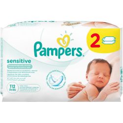 Pampers Sensitive Economy Baby Wipes 2 x 56