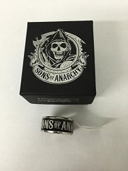 Sons Of Anarchy Stainless Steel "soa" Spinner Ring - 9