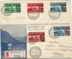 Switzerland 1937 Illustrated Airmail Cover With Special Cancellation Very Fine