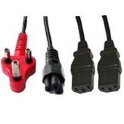 PC-6DICH13BK2.8 Dedicated 3 Pin Power Plug To 1X Clover And 1X Iec Connector Cable