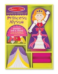 Melissa & Doug Princess Alyssa Wooden Dress-up Doll And Stand - 34 Magnetic Accessories