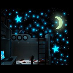 Glow 100PCS In The Dark Stars Sticker Beautiful 3D Diy Home Decal Art Luminous Wall Stickers