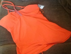 Ladies Rustic Orange Strapless Top Shirt Size Xl