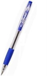 Foska Ballpoint Pen Push Type Retractable Single Blue- 1.0MM Point 140MM Length Soft Rubber Grip Sold As Single Unit Colour Blue Retail Packaging No
