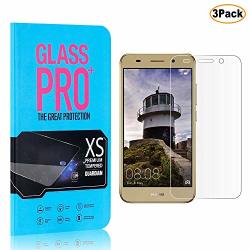 Cusking Huawei Y3 2018 Tempered Glass Screen Protector 9H High Transparency Screen Protector Film For Huawei Y3 2018 Drop Fall Protection 3 Pack