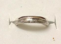 Sterling Silver Toe Ring Half Frosted Half Highly Polished