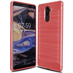 Nokia 7 Plus Case Suensan Tpu Shock Absorption Technology Raised Bezels Protective Case Cover For Nokia 7 Plus Smartphone Red