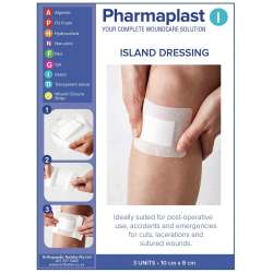 Pharmaplast Island Dressing 10 X 8CM 3'S