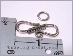 Hook And Eye Clasps - S-hook Clasp - Antique Silver - 24x10mm