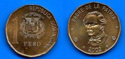 Dominican Republic 1 Peso 2002 Unc Coin America