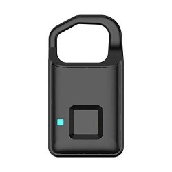 Eachbid Smart Fingerprint Padlock Safe Waterproof Anti Theft Lock For Home Door Security Support USB Charging Black