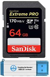 Sandisk 64GB Sdxc Sd Extreme Pro Memory Card Bundle Works With Canon Eos 5D Mark Iv 6D Mark II 7D Mark II Digital Dslr