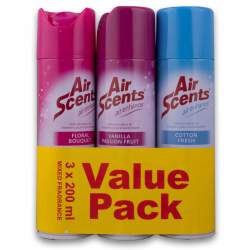 Air Scents Air Freshener Value Pack - 3 X 200ML Air Enhancer
