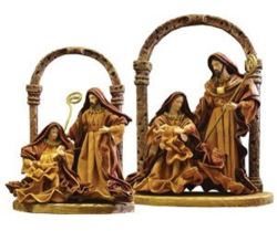 30CM - 3PC Nativity Arch In Gold - Cloth Art Deco