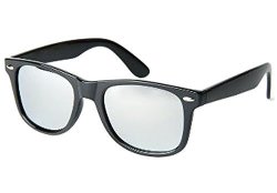 Kids Children Revo Mirror Black Trendy Sunglasses Age 3-10 Black Silver