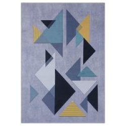 Fern Graphite Angels Polyester Print Area Rug 120X180CM Grey And Black